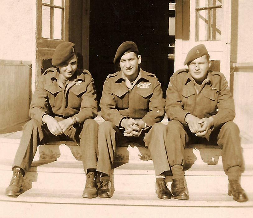 Francis William Godon (right) at Canadian Forces Base Shilo with fellow soldiers. As a member of The Royal Winnipeg Rifles, he honed his infantry skills and was schooled in the operation of a “six-pounder” anti-tank gun. He was No. 1 on a six-man crew. 
Photo: Provided by the Godon family.